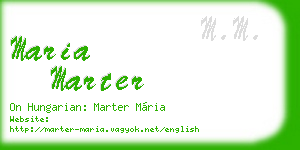 maria marter business card